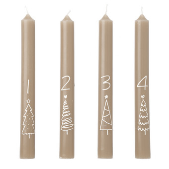 4 Stabkerzen im weihnachtlichen Design