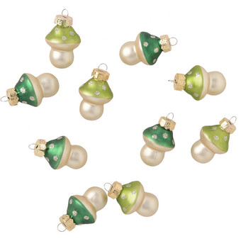10 kleine Weihnachtskugeln im Pilz-Design