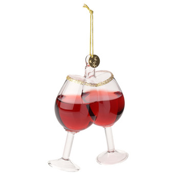 Baumschmuck Weinglas mit Glitzer