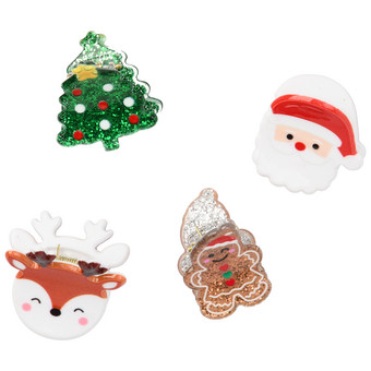 4 Haarklammern im weihnachtlichen Design