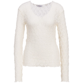 Dames-kanten shirt met golvende zoom