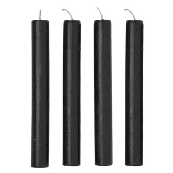 4 Stabkerzen in Rustik-Optik
