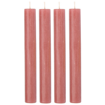 4 Stabkerzen in Rustik-Optik