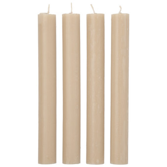 4 Stabkerzen in Rustik-Optik