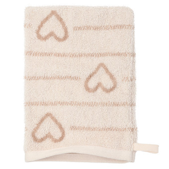 Waschhandschuh mit Herz-Allover