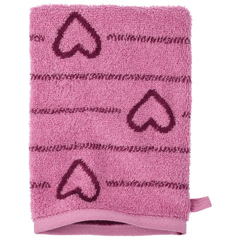 Waschhandschuh mit Herz-Allover