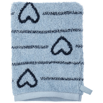 Waschhandschuh mit Herz-Allover